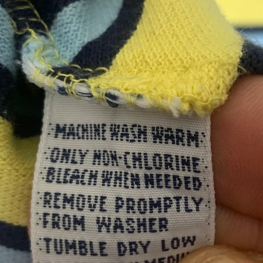 VTG Polo Ralph Lauren Men Yellow Blue Stripe Polo Shirt Large Logo Pony Made USA